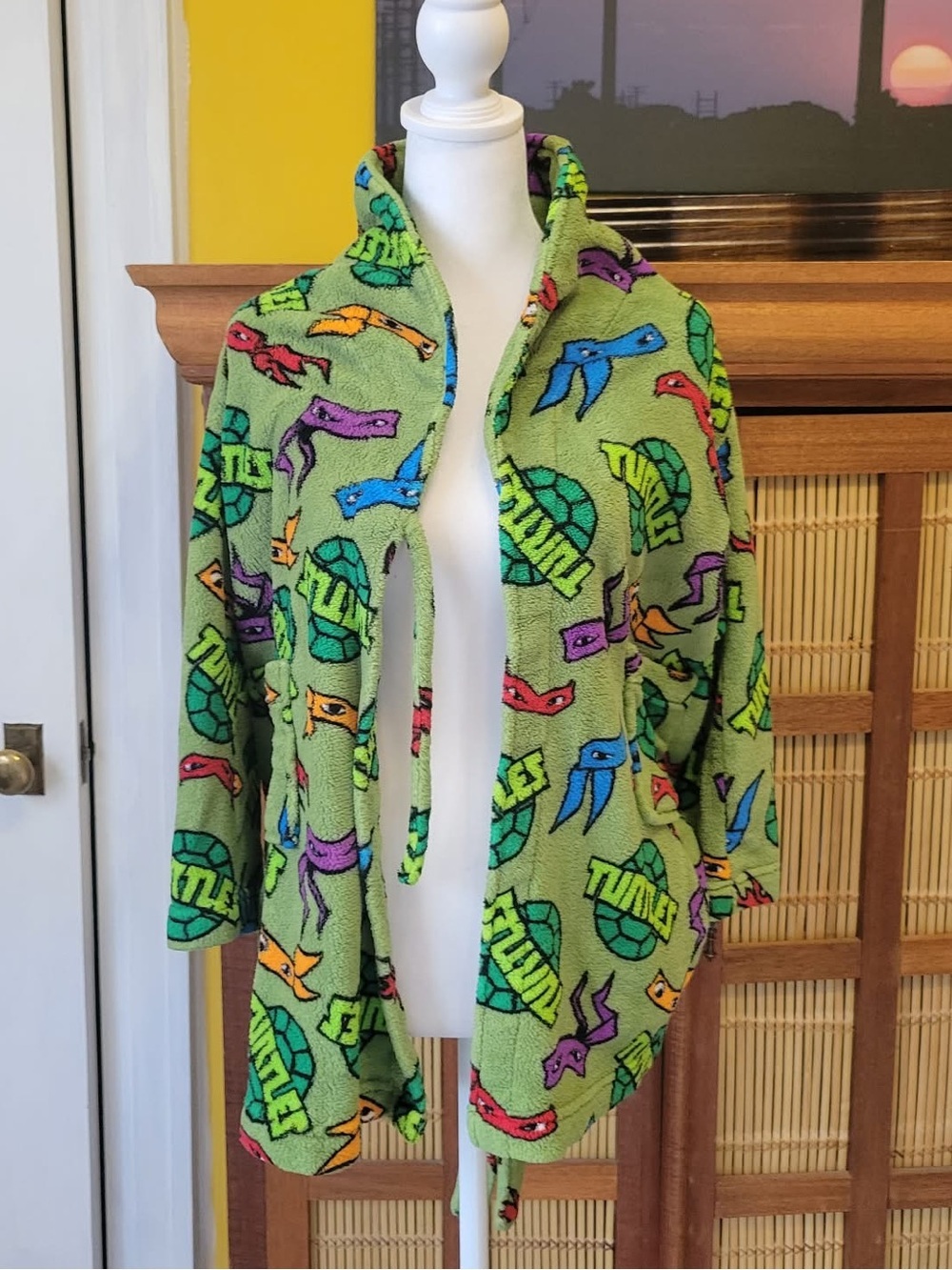 Nickelodeon Green Turtle Print Kids Robe